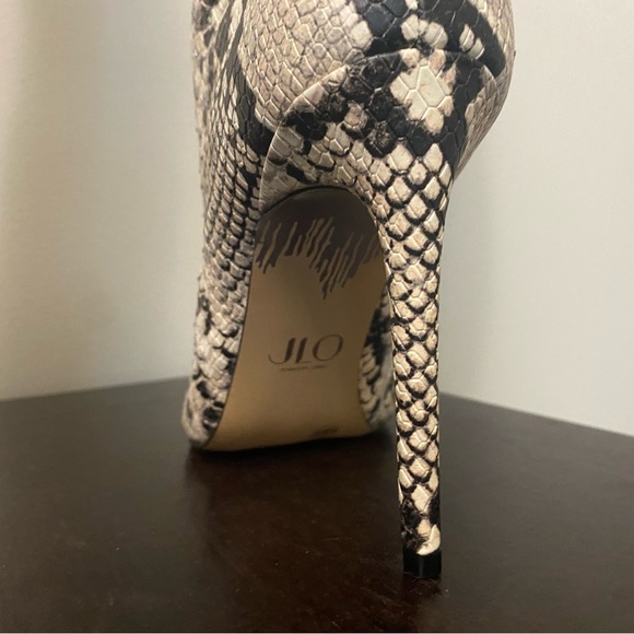 JLO Jennifer Lopez Snakeskin Rhinestone Mid-Calf Boots - Picture 7 of 8